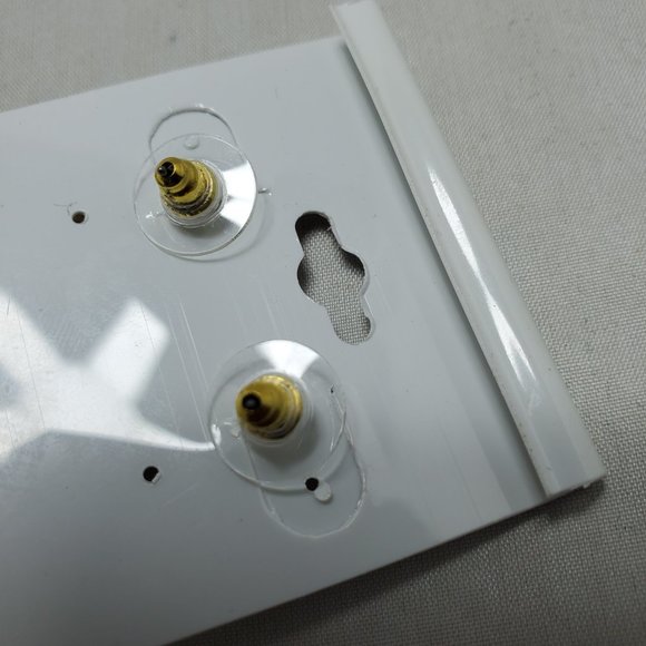 Bijou gold feathered leaf drop earring with rhinestones pierced earring - Picture 5 of 5